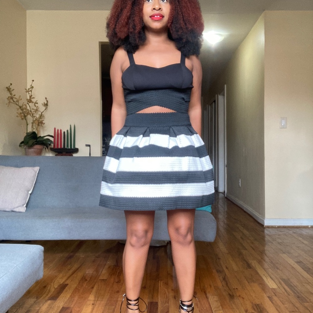 Black & white circle dress